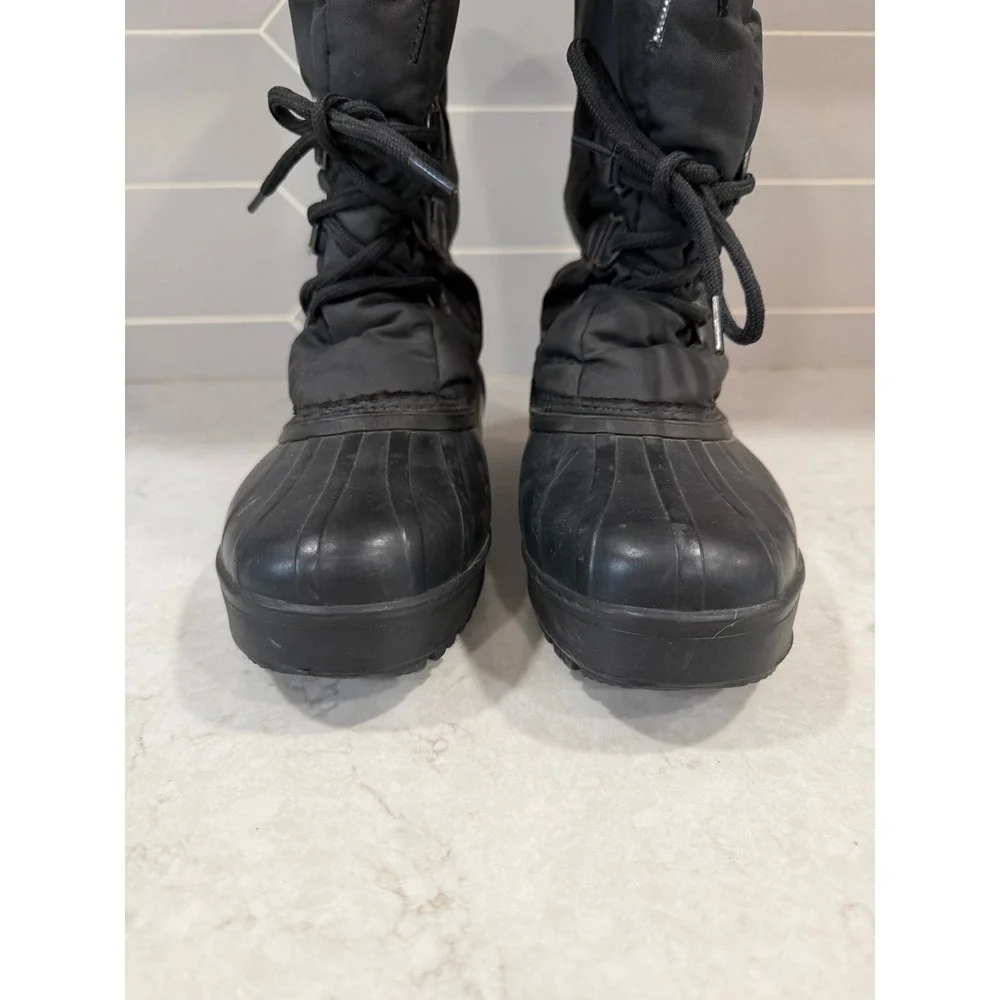 Vintage Sorel Kaufman Canada Black Winter Snow Boots Women 8 Felt Lined Duck Toe